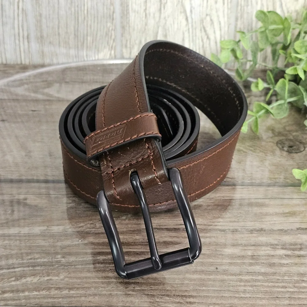 Dickies Brown‎ Leather Belt Men's Size 44 Black Buckle Casual Workwear